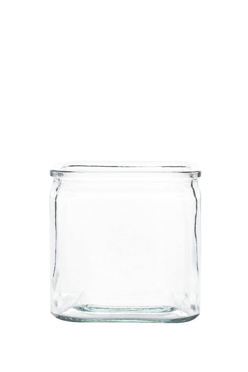 6 Inch Clear Cube Glass Vase 6"W x 6"H -- 12 Per Case
