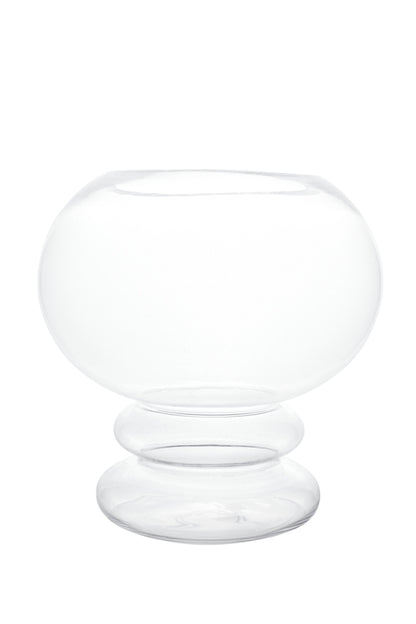 12 Inch Clear Fishbowl Pedestal Glass Vase 11.5D x 7W x 12H -- 2 Per Case