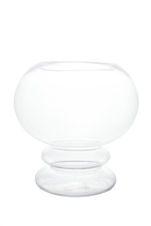 12 Inch Clear Fishbowl Pedestal Glass Vase 11.5