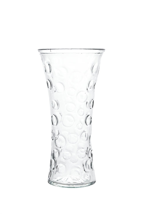 10 Inch Clear Hour Cobblestone Glass Vase 5W x 10H -- 12 Per Case