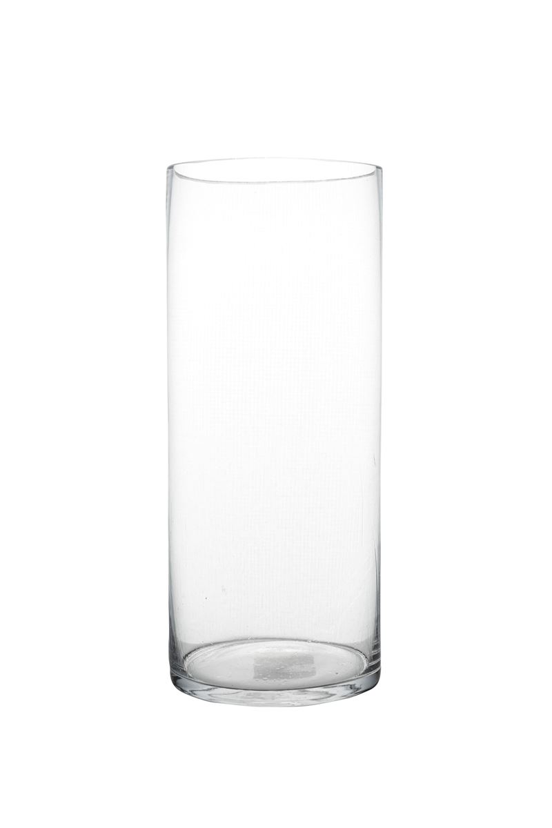 12 Inch Clear Cylinder Glass Vase 6"W x 12"H -- 12 Per Case