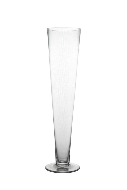20 Inch Clear Cone Footed Glass Vase 5W x 20H -- 8 Per Case