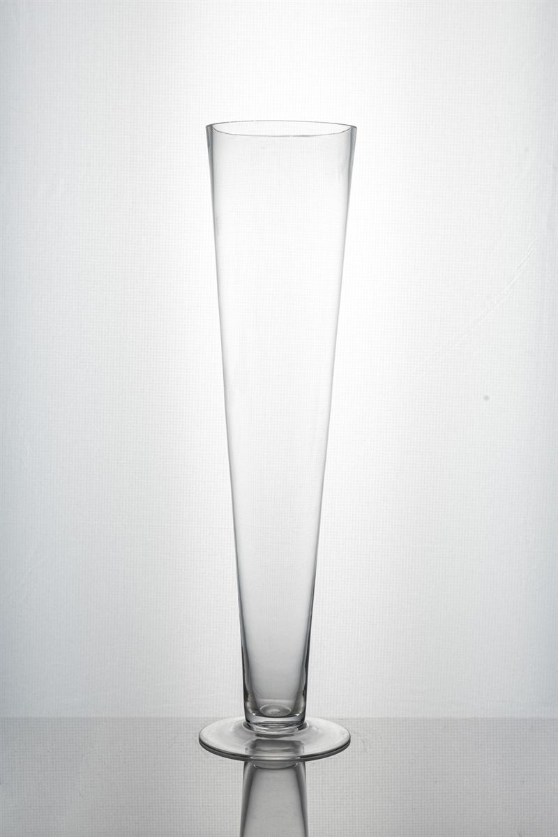 20 Inch Clear Cone Footed Glass Vase 5W x 20H -- 8 Per Case