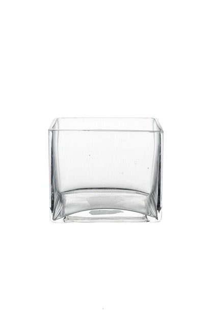 4 Inch Clear Rectangular Glass Vase 4.5L x 3W x 4H -- 12 Per Case