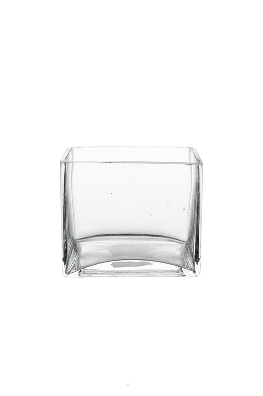 4 Inch Clear Rectangular Glass Vase 4.5L x 3W x 4H -- 12 Per Case