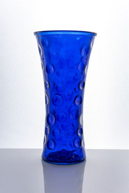9.75 Inch Blue Cobblestone Hour Glass Vase 4.75W x 9.75H -- 12 Per Case