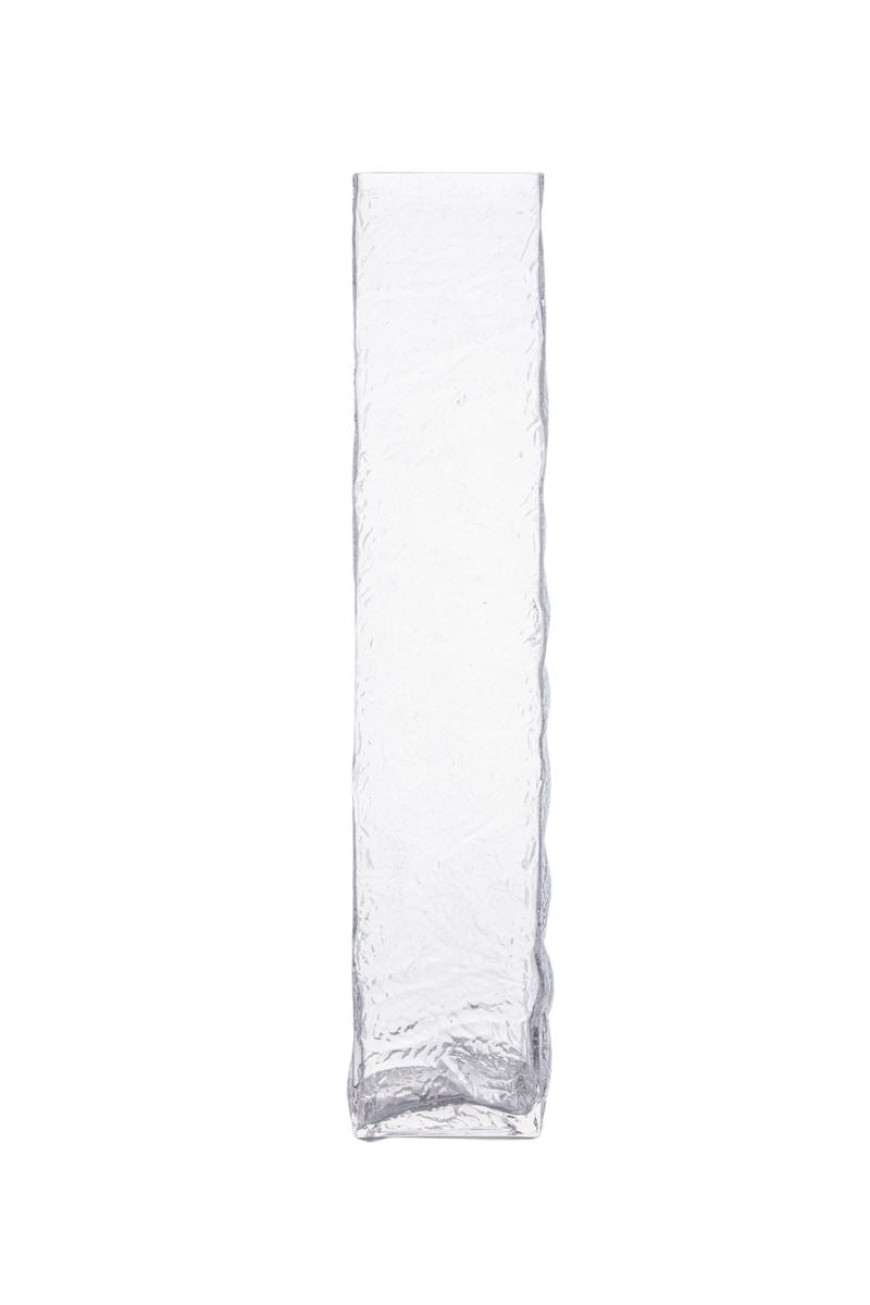 19.75 Inch Clear Square Glass Vase 4W x 19.75H -- 12 Per Case