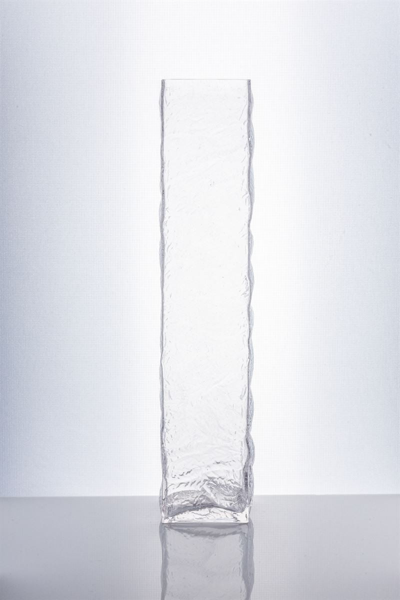 19.75 Inch Clear Square Glass Vase 4W x 19.75H -- 12 Per Case