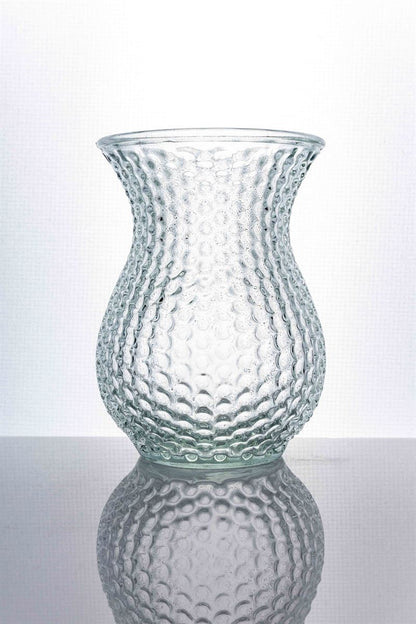 7.5 Inch Clear Belly Glass Vase 5.5W x 7.5H -- 12 Per Case
