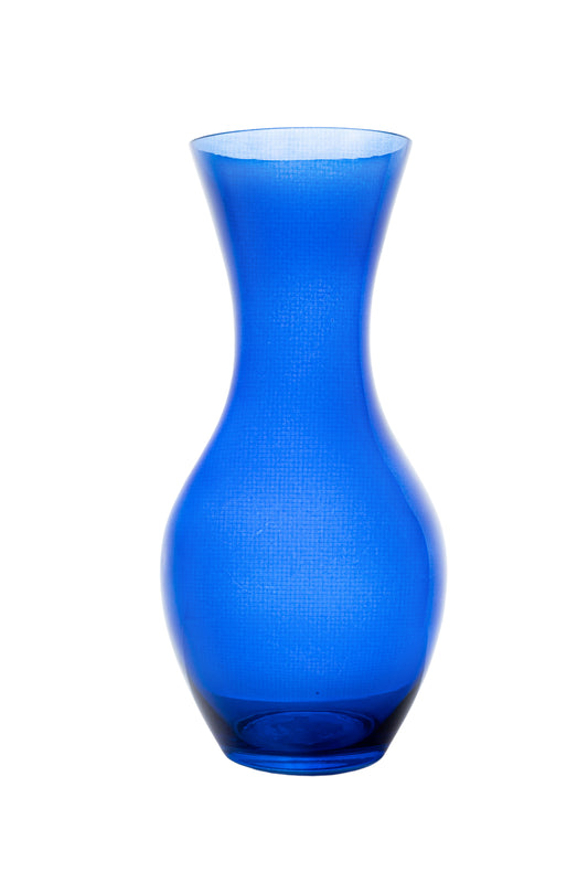14 Inch Blue Belly Glass Vase 5W x 14H -- 6 Per Case