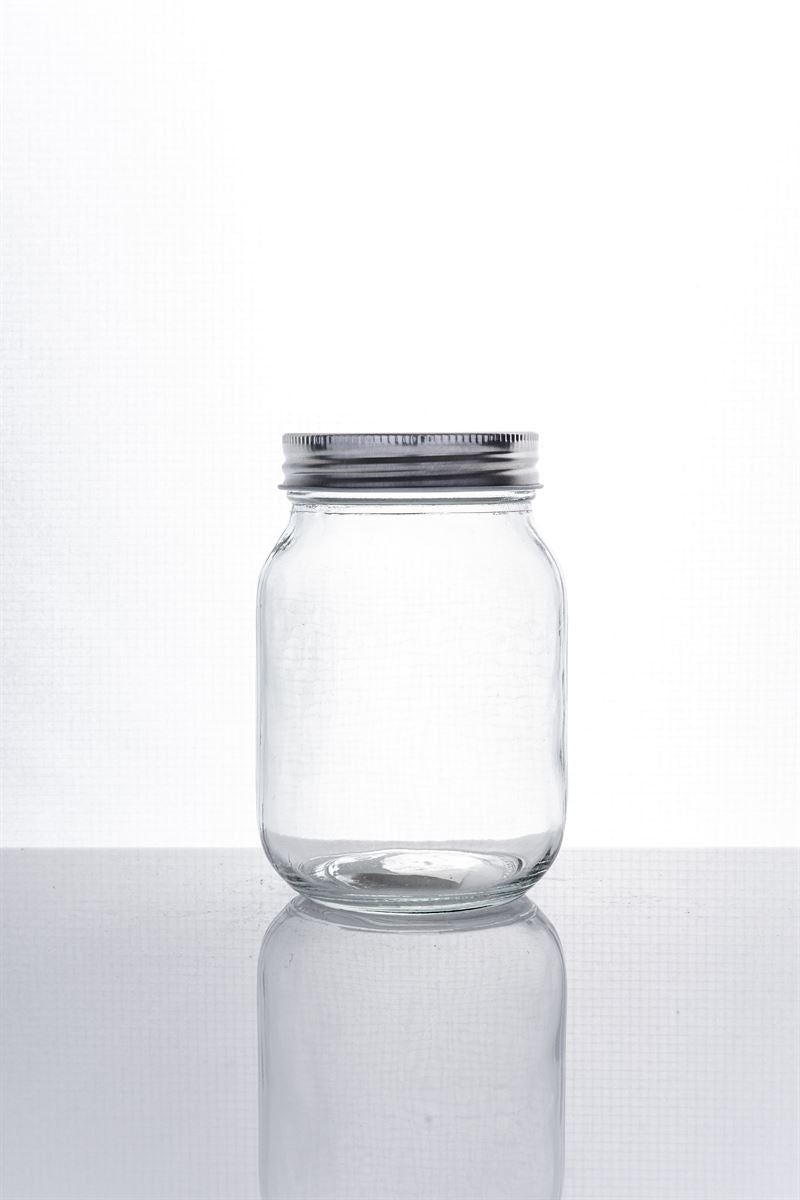 450ML Clear Mason Jar w/ Lid 2.75W x 5H -- 24 Per Case