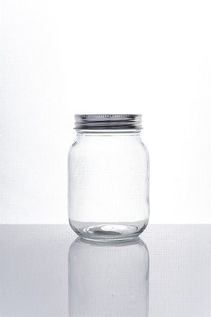 450ML Clear Mason Jar w/ Lid 2.75W x 5H -- 24 Per Case