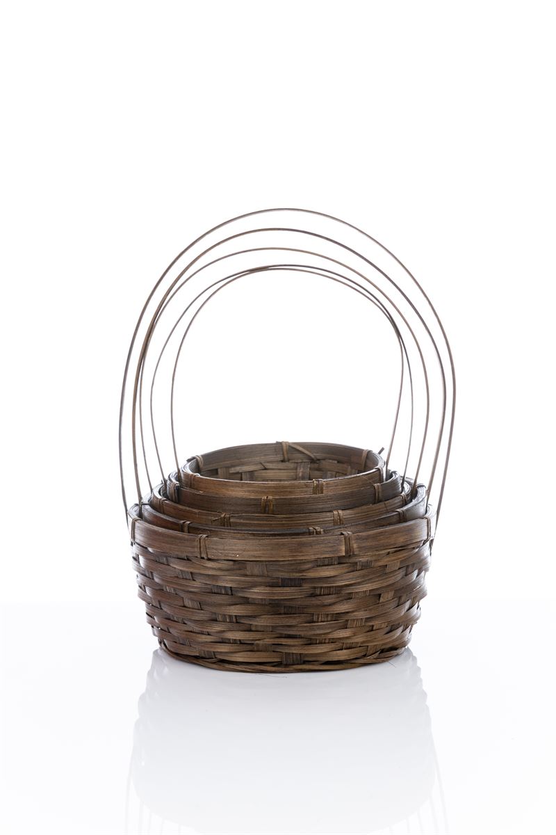 5-Piece Set Brown Round Basket 10W x 4H -- 20 Per Case