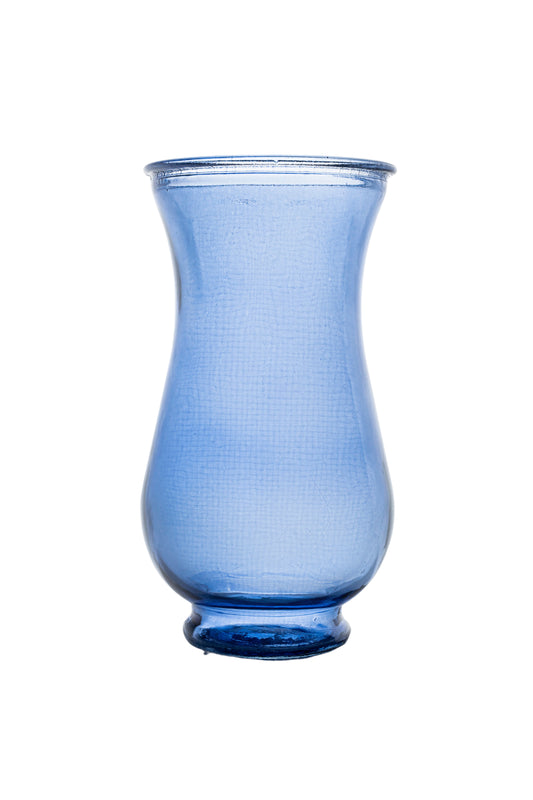 8.75 Inch Cobalt Blue Belly Footed Glass Vase 4.5W x 8.75H -- 24 Per Case