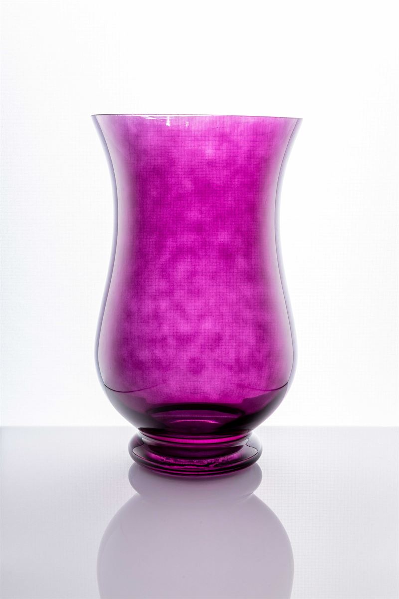 10 Inch Purple Hurricane Glass Vase 6W x 10H -- 6 Per Case