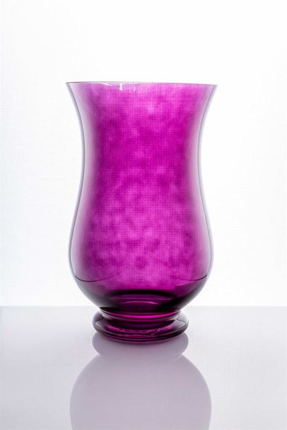 10 Inch Purple Hurricane Glass Vase 6W x 10H -- 6 Per Case