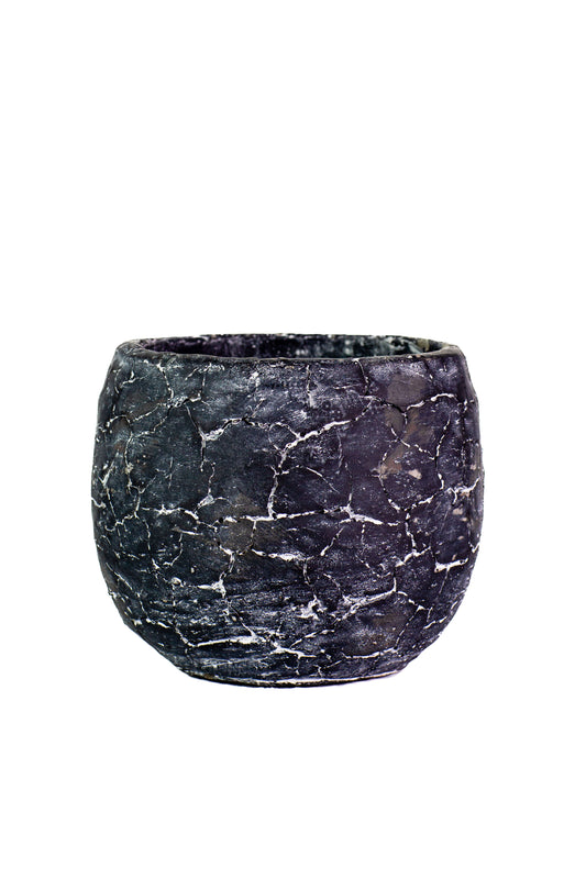 5 Inch Black Marble Bullet Cement Planter 6W x 5H -- 8 Per Case