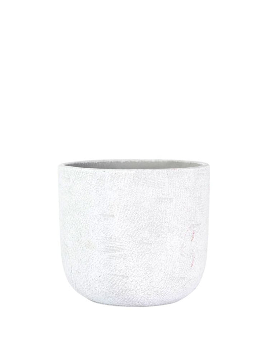5 Inch White Bullet Cement Planter 5.5W x 5H -- 8 Per Case