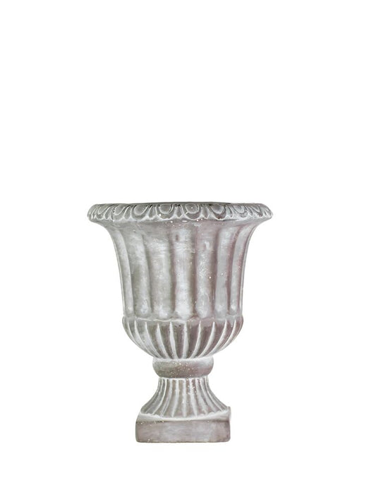 6.5 Inch Gray Urn Cement Planter 5.5W x 6.5H -- 8 Per Case