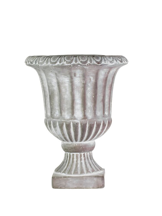 12.5 Inch Gray Urn Cement Planter 10.5W x 12.5H -- 2 Per Case