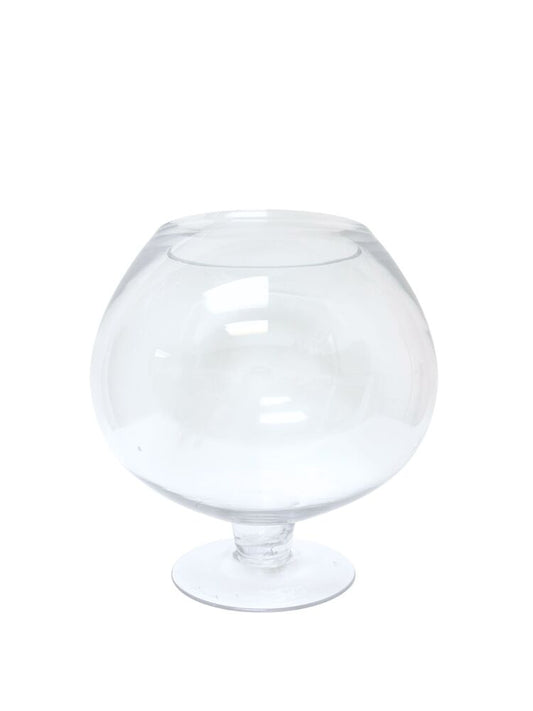 12 Inch Clear Fishbowl Pedestal Glass Vase 8W x 12H -- 2 Per Case