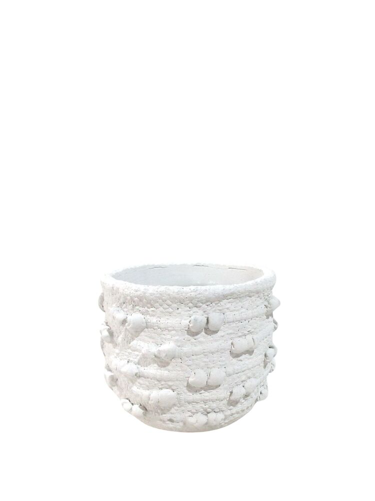 5.25 Inch White Cup Cement Pot 6â€W x 5.25â€H -- 8 Per Case