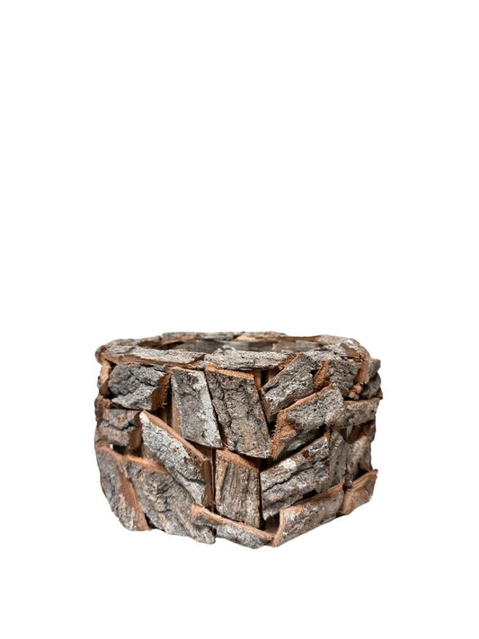 5 Inch Round Wood Planter 8.5W x 8.5L x 5H -- 10 Per Case