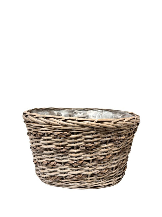 7 Inch Beige Oval Wicker/Grassl Basket 12L x 10W x 7H -- 12 Per Case
