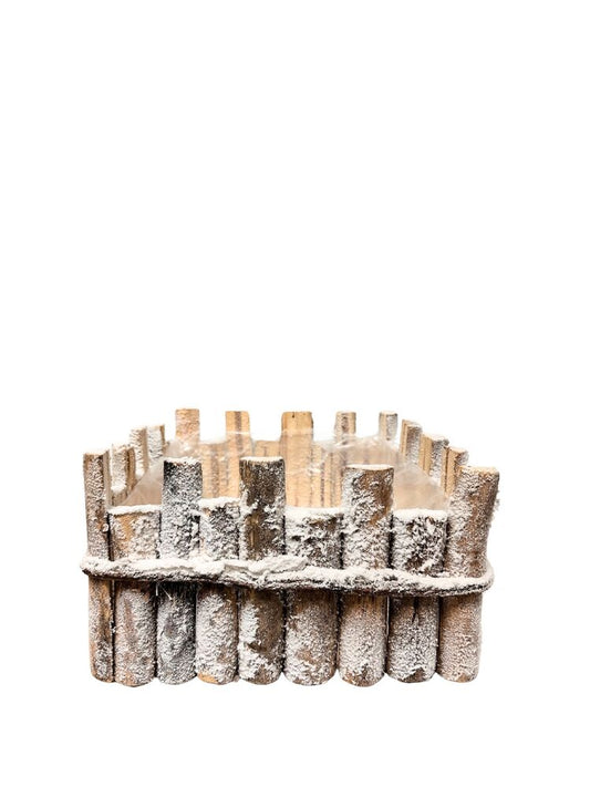 5 Inch Brown Square Wood Basket 8W x 5H -- 6 Per Case