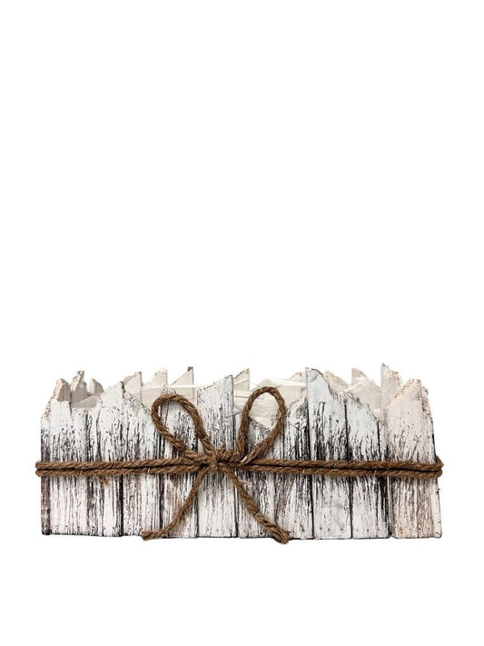 5 Inch White Rectangle Wood Basket 12L x 6W x 5H -- 6 Per Case