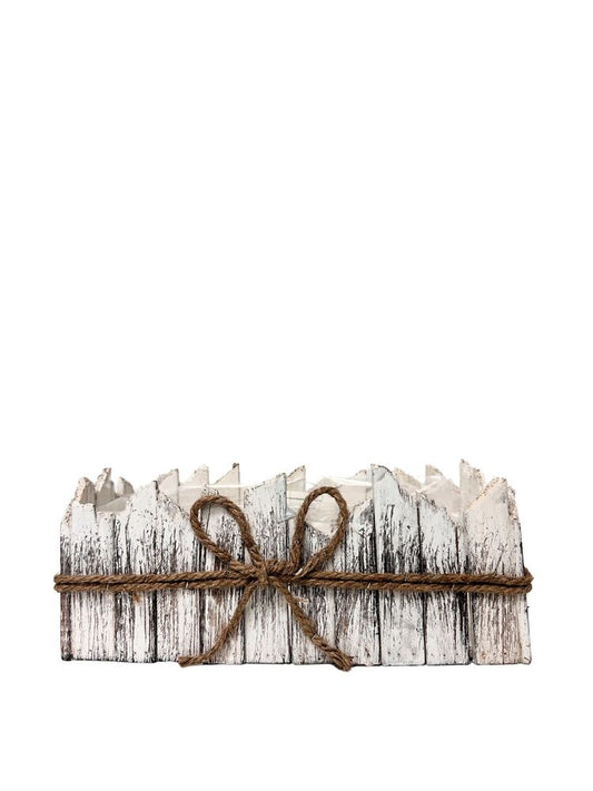 4 Inch White Rectangle Wood Basket           10L x 5.5W x 4H -- 6 Per Case