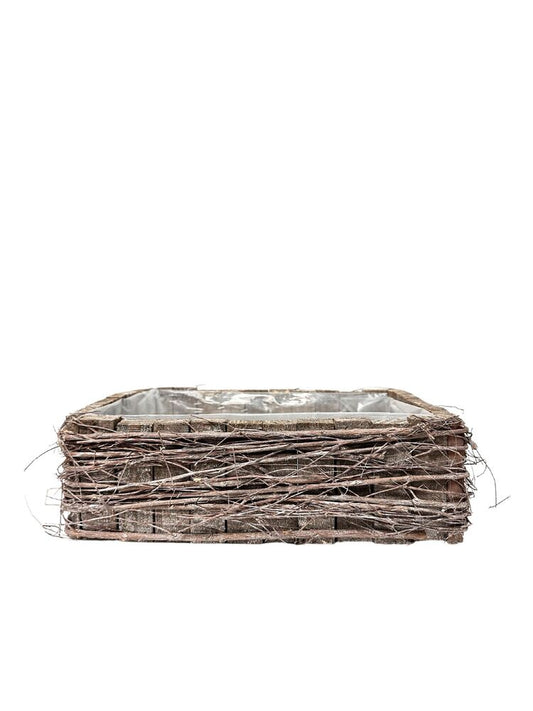 3.5 Inch Gray Rectangle Wood Basket 9L x 5W x 3.5H -- 24 Per Case