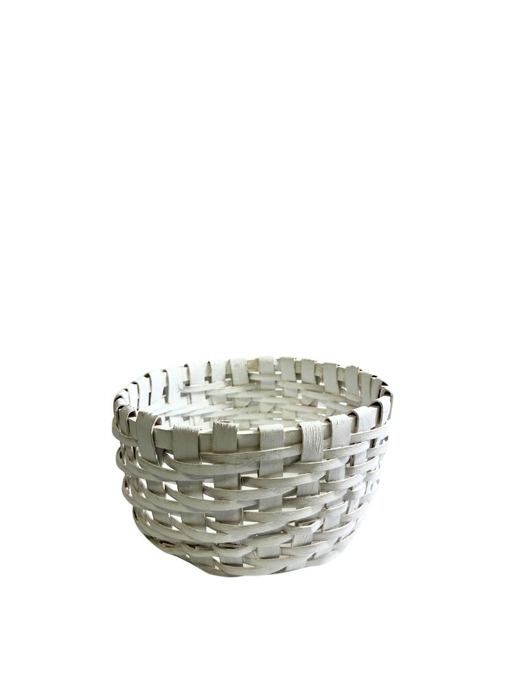 8 Inch White Round Basket No Handle 8"W x 4"H -- 60 Per Case