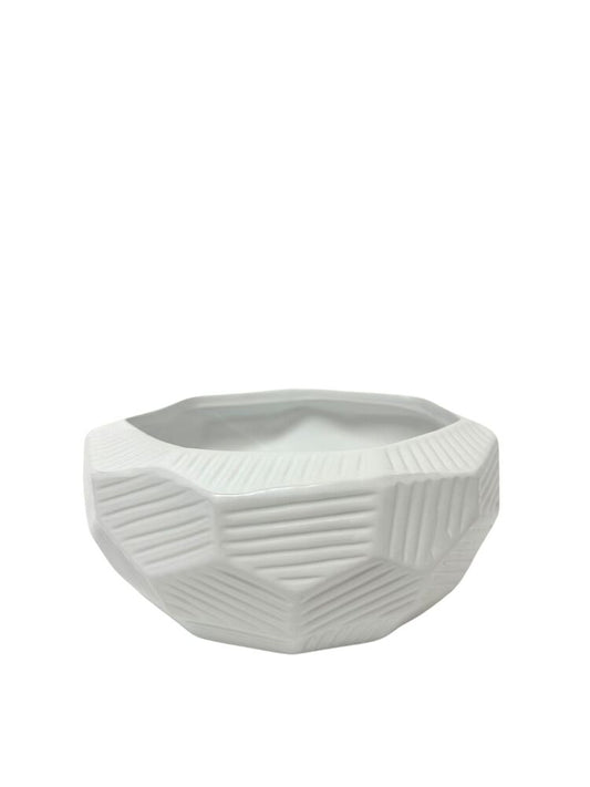 5 Inch Matte White Bowl Ceramic Vase 12W x 5H -- 8 Per Case