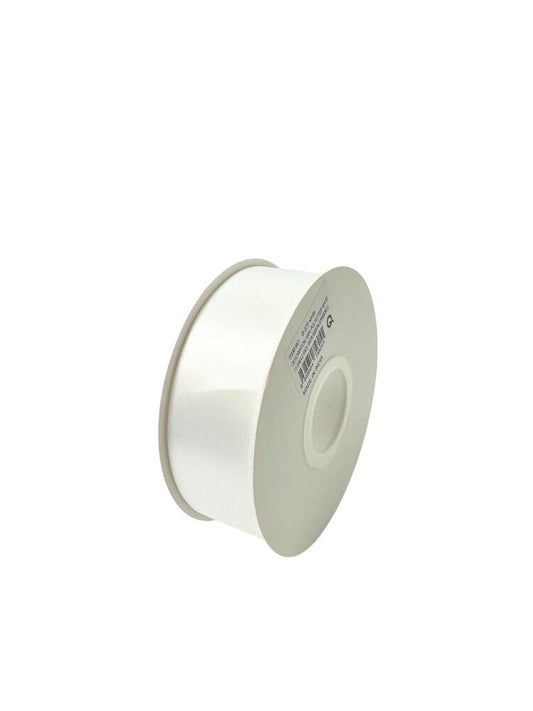1.5 Inch Polyester Single Satin Ribbon (50 Yards) - White -- 9 Per Case
