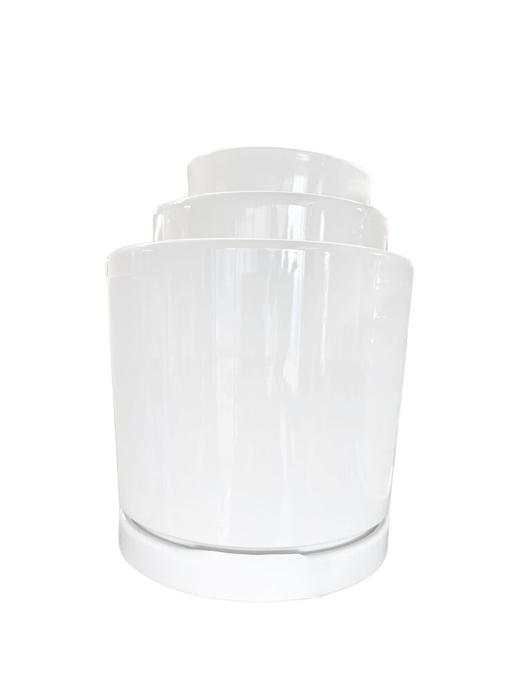 3-Piece Set White Cylinder Ceramic Vase 8W x 7.5H -- 4 Per Case