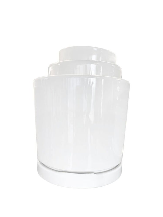 3-Piece Set White Cylinder Ceramic Vase 8W x 7.5H -- 4 Per Case