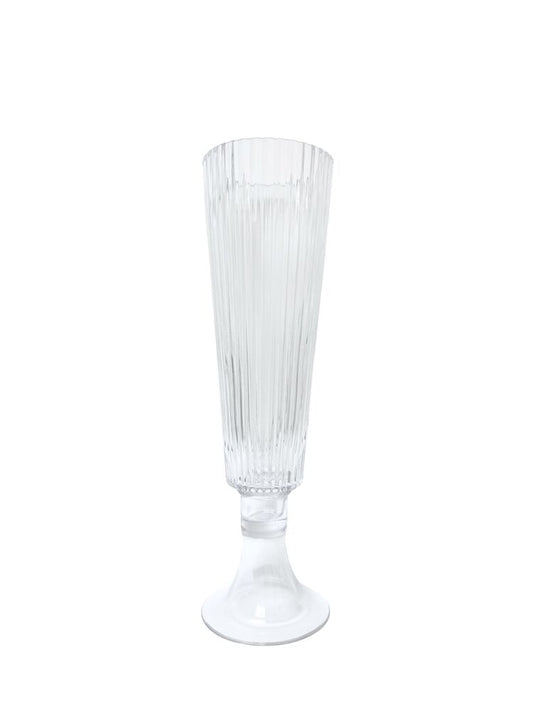 19.75 Inch Clear Cone Pedestal Glass Vase 5.5W x 19.75H -- 6 Per Case