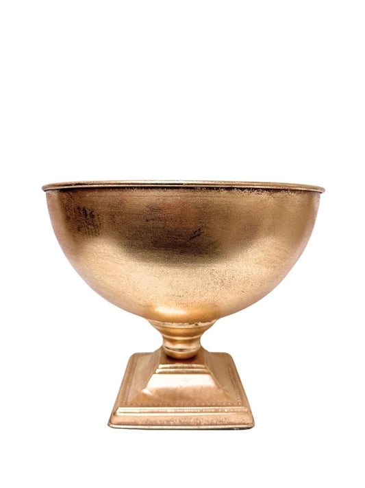 9.75 Inch Gold Urn Metal Planter 12.25W x 9.75H -- 1 Per Case