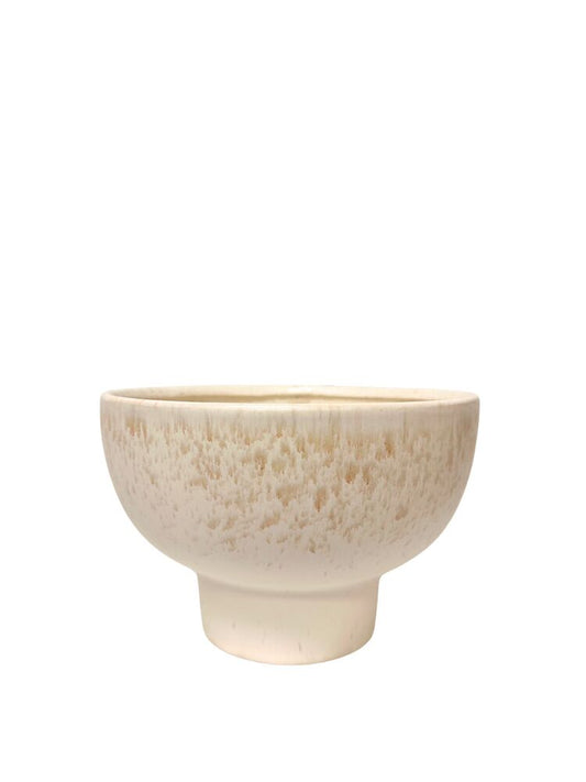 6 Inch Cream Compote Bowl Ceramic Vase 9.25W x 6H -- 6 Per Case