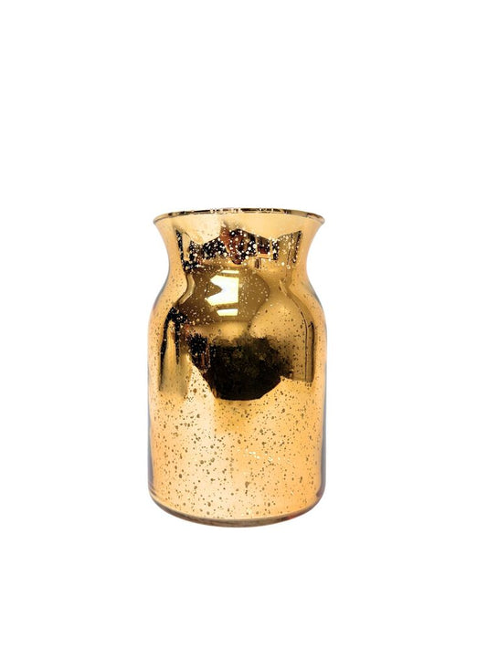 8 Inch Gold Mercury Belly Glass Vase  5.25W x 8H  -- 12 Per Case