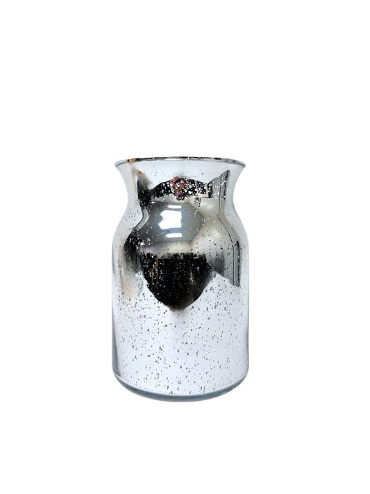 8 Inch Silver Mercury Belly Glass Vase 5.25W x 8H  -- 12 Per Case