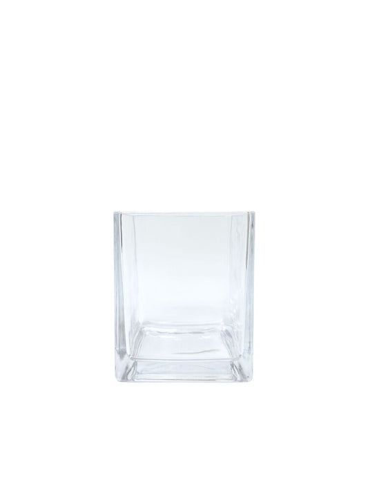4.75 Inch Clear Square Glass Vase 4W x 4.75H -- 12 Per Case