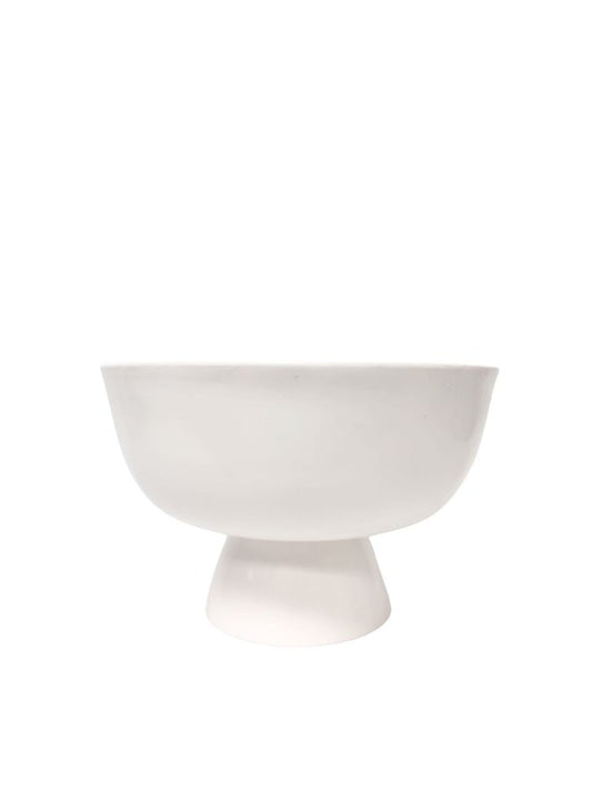 6 Inch Matte White Compote Bowl Ceramic Vase 10W x 6H -- 2 Per Case