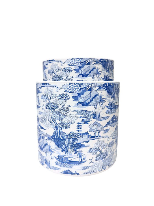 2-Piece Set Blue Cylinder Ceramic Vase 6.25W x6.25H 5.5W x 5.5H -- 4 Per Case