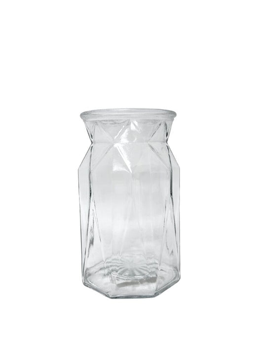 7 Inch Clear Pressed Ginger Glass Vase 4"W x 7"H -- 12 Per Case