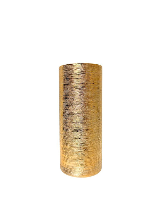 10 Inch Gold Cylinder Brushed Ceramic Vase 4.5W x 10H -- 12 Per Case