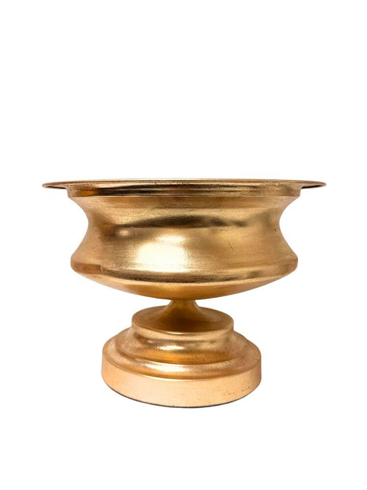 7.75 Inch Gold Urn Metal Planter 12.25W x 7.75H -- 1 Per Case