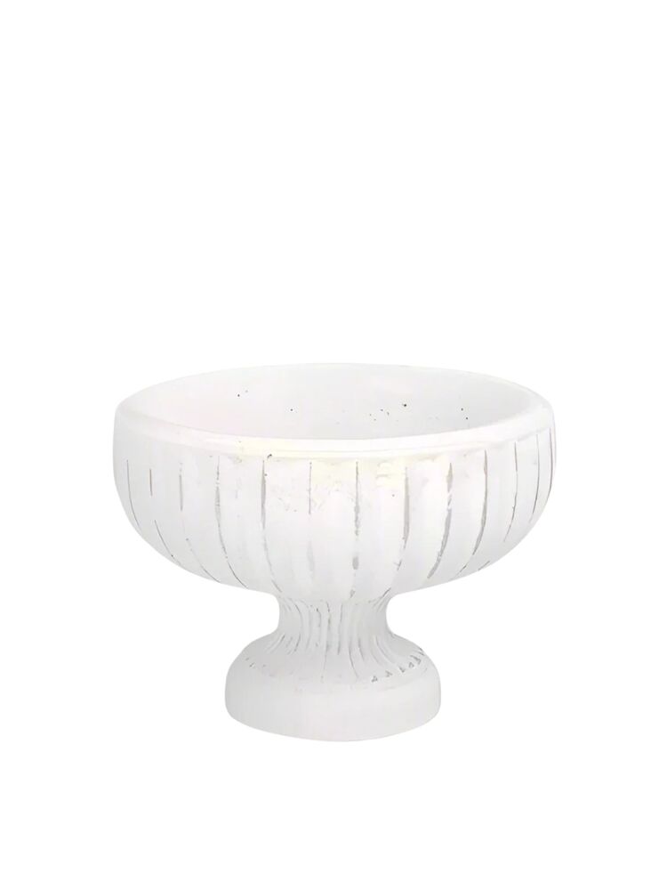 7.5 Inch White Roman Vintage Urn Cement Planter 10.25"W x 7.5"H -- 4 Per Case