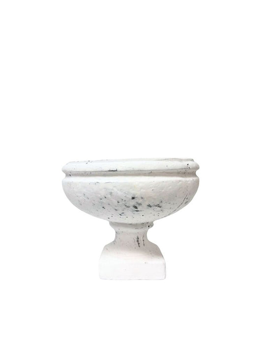 6.25 Inch White Roman Vintage Urn Cement Planter 7.75W x 6.25H -- 6 Per Case
